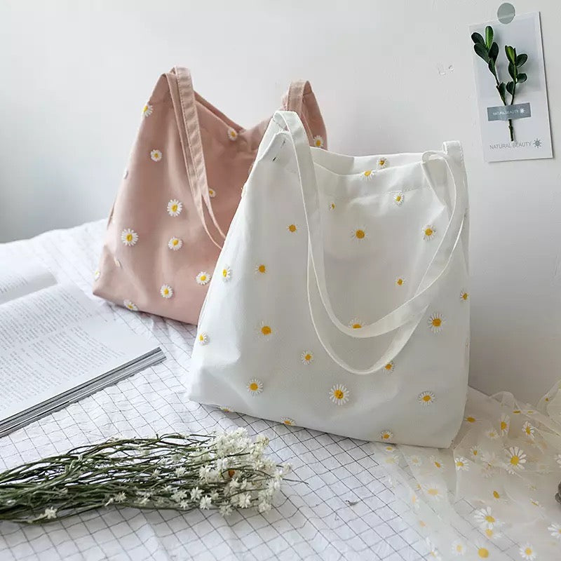 Back To School Tote Bag, Daisy Flower Crossbody Bag By GY Studios